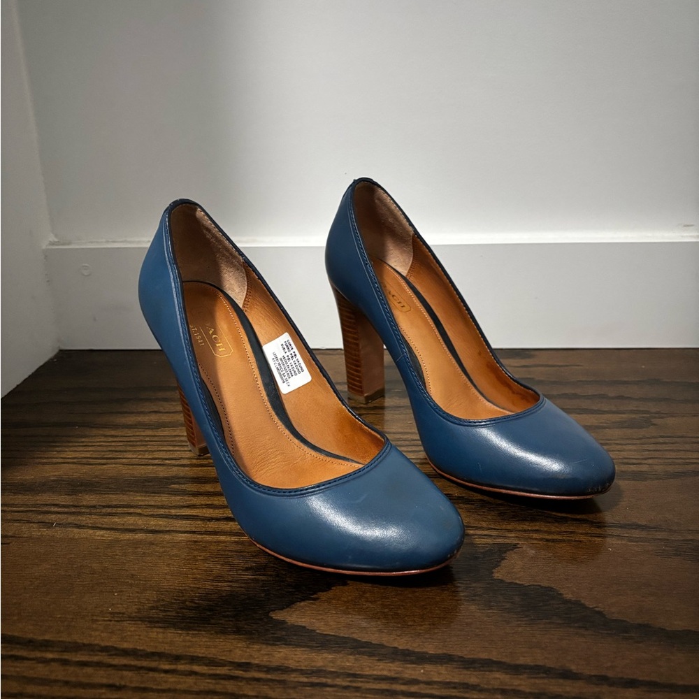 Coach Blue Leather Heels
